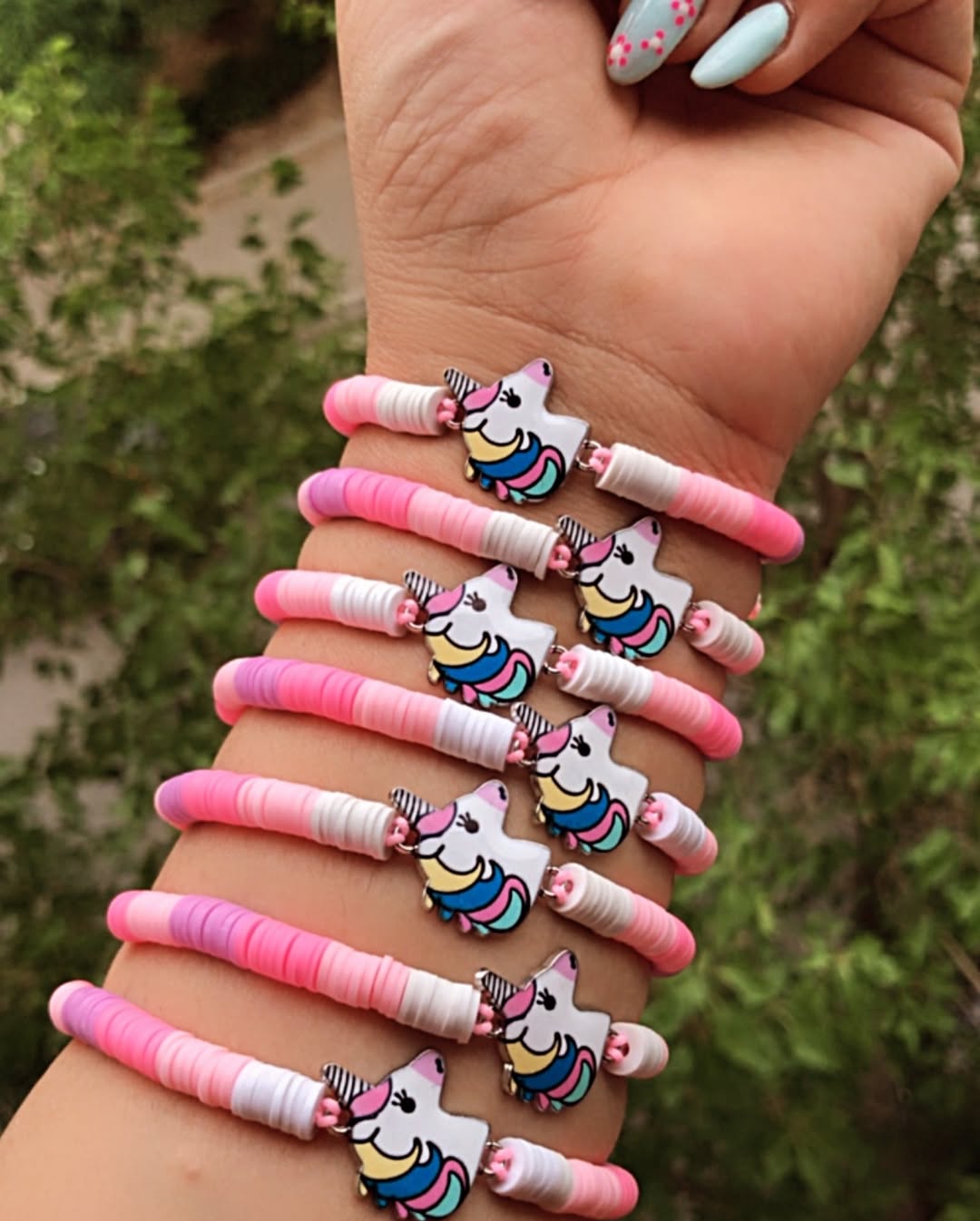 دستبند دخترانه دستساز طرح یونیکورن